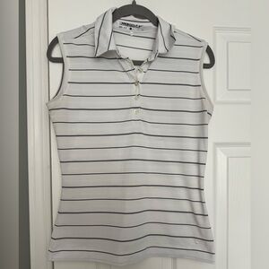 Nike golf Women's Striped Sleeveless Polo Top